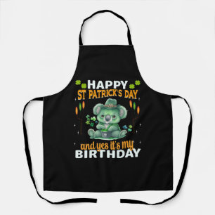 Koala St Patrick Day Green Men Women Paddys Pattys Apron