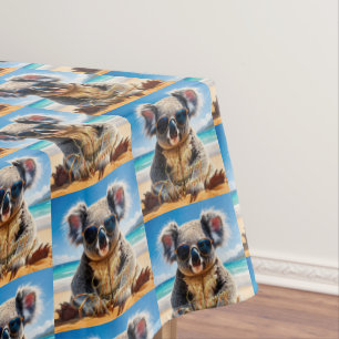 Koala Sunglass Sunny Beach Merry Christmas Tablecloth