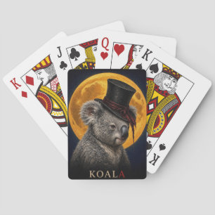 Koala Top Hat Gothic Surreal Playing Cards