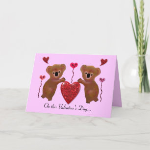 Koala Valentine Hearts Cards