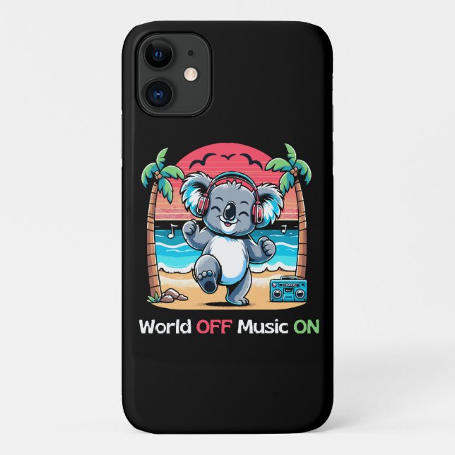 Koala Vibing on the Beach Case-Mate iPhone Case (Back)