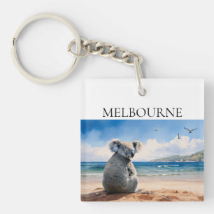 Koala watching the ocean Australia Keychain