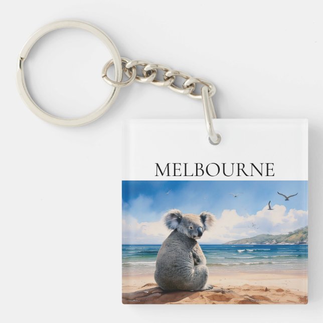 Koala watching the ocean Australia Keychain (Front)