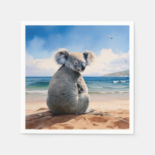 Koala watching the ocean napkin (Front)
