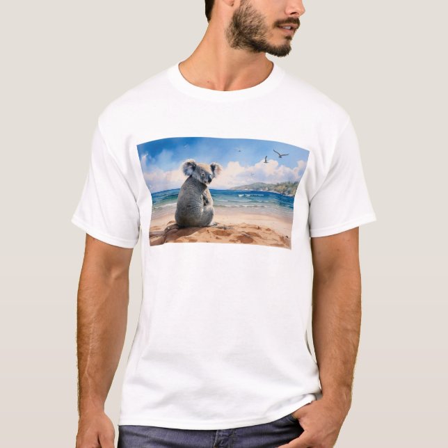 Koala watching the ocean T-Shirt (Front)