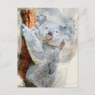 Koala Watercolor Postcard 2022