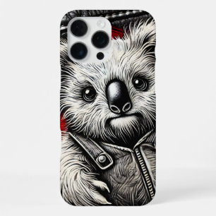 Koala Wearing a Leather Vest on Jacket Surface iPhone 16 Pro Max Case