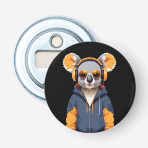 Koala Wearing Hoodie Funny Cool Animal Character Bottle Opener