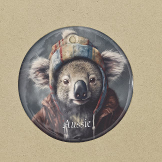 Koala wearing winter hat, customizable ceramic ornament