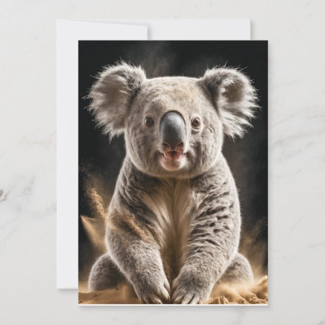 Koala Wild Animal Elegant Dramatic Portrait Mist Announcement (Front)