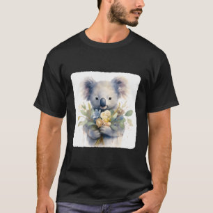 Koala With A Eucalyptus Bouquet Leaves Marsupial A T-Shirt