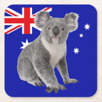 Koala with Australian Flag Background  