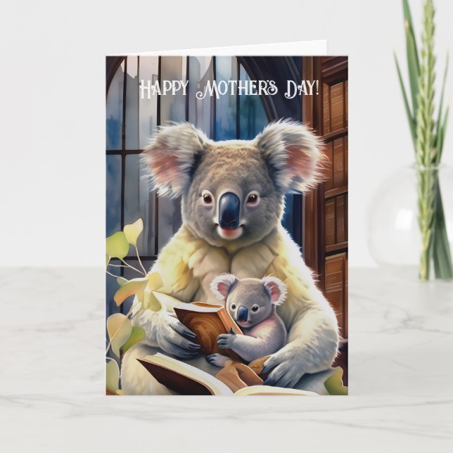 Koala with baby - Happy Mother's Day Note Card (Front)