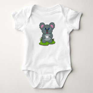 Koala with Coffee cup Baby Bodysuit
