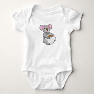 Koala with Coffee Cup Baby Bodysuit