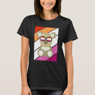 Koala With Pride Lesbian Flag Lgbtq Proud Ally Pri T-Shirt