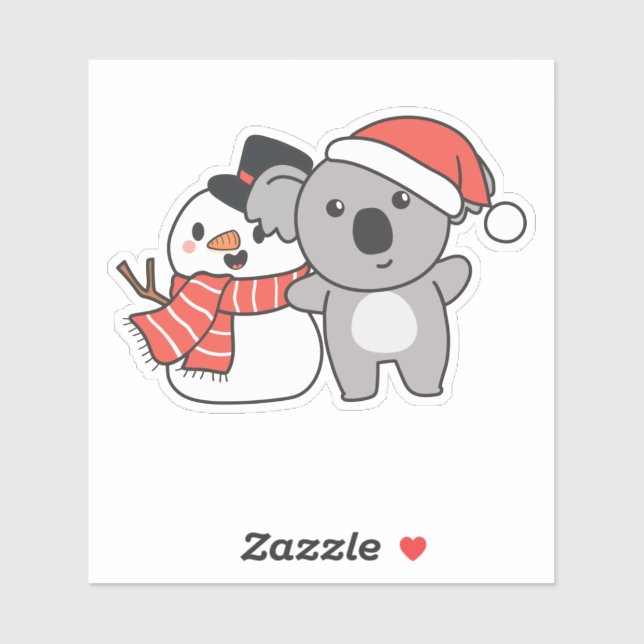 Koala With Snowman In Winter For Christmas (Sheet)