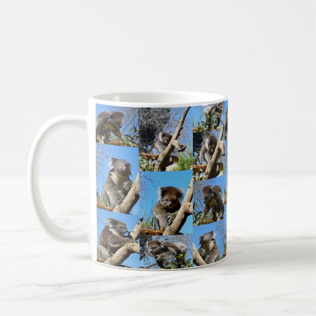 "Koala Wonders: A Heartwarming Photo Collage" Coffee Mug (Left)
