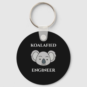 Koalafied Engineer Cute Koala Funny Job Pun Keychain