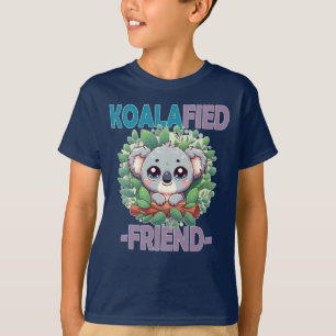 Koalafied Friend funny pun Cute baby Koala cartoon T-Shirt