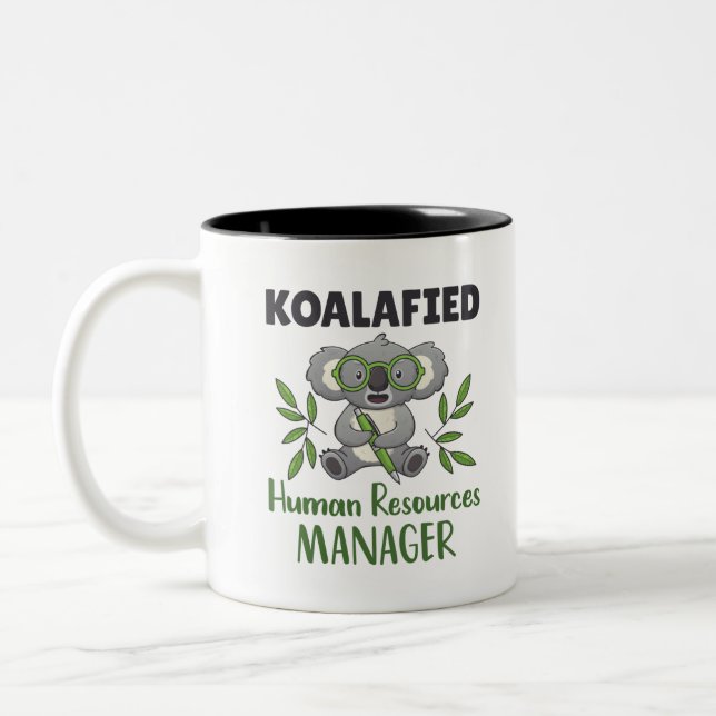 Koalafied Human Resources Manager HR Specialist Two-Tone Coffee Mug (Left)