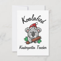 Koalafied Kindergarten Teacher Card