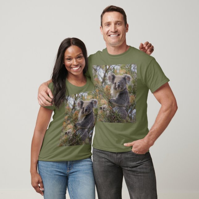 "Koala's Haven: Nestled in a Grevillea Tree" T-Shirt (Unisex)