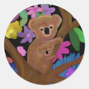 Koalas in the Outback Classic Round Sticker