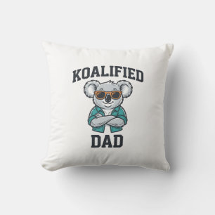 Koalified Dad Cute Koala Father Shirt Design_1 Throw Pillow