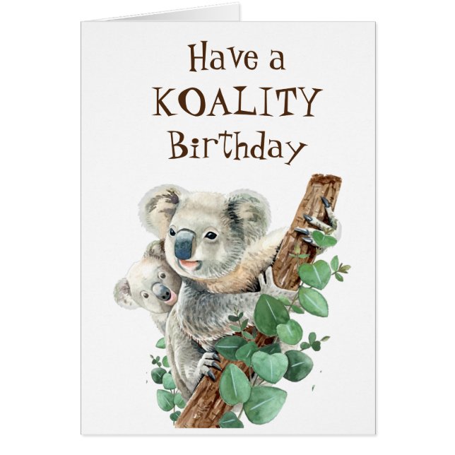 Koality Anniversaire Amusant Animal Koala Ours (Devant)