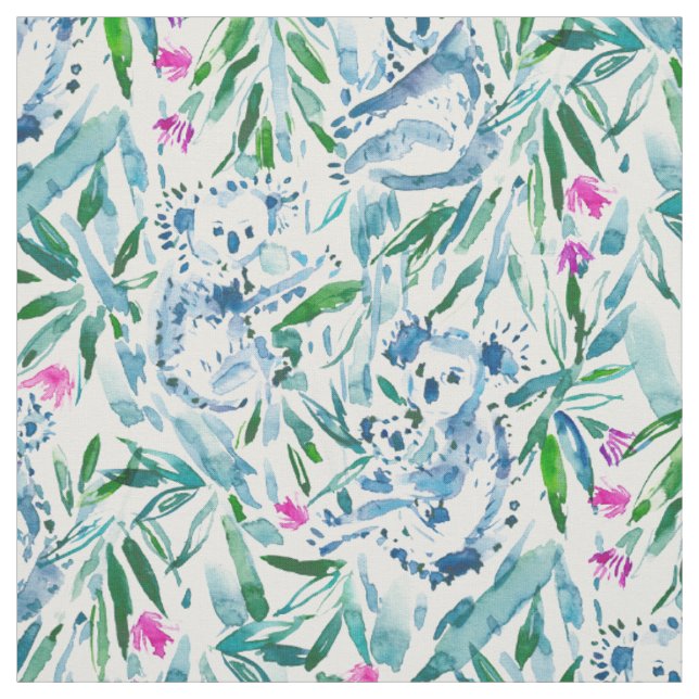 KOALITY TIME Cute Watercolor Koalas Fabric (Swatch)