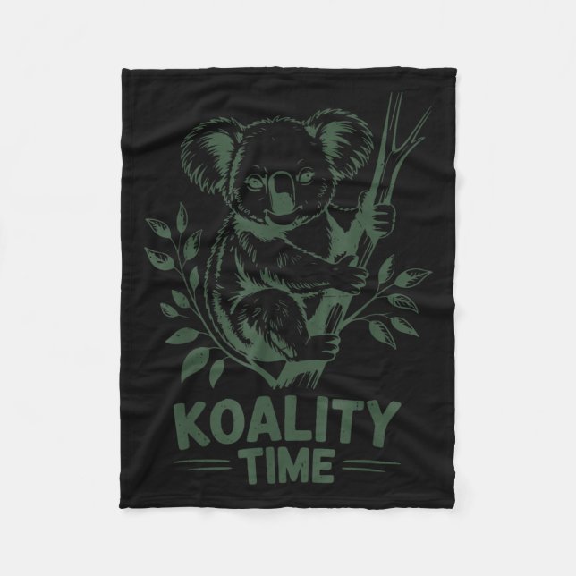 Koality Time Funny Koala Bear Sleep Men Women Girl Fleece Blanket (Front)