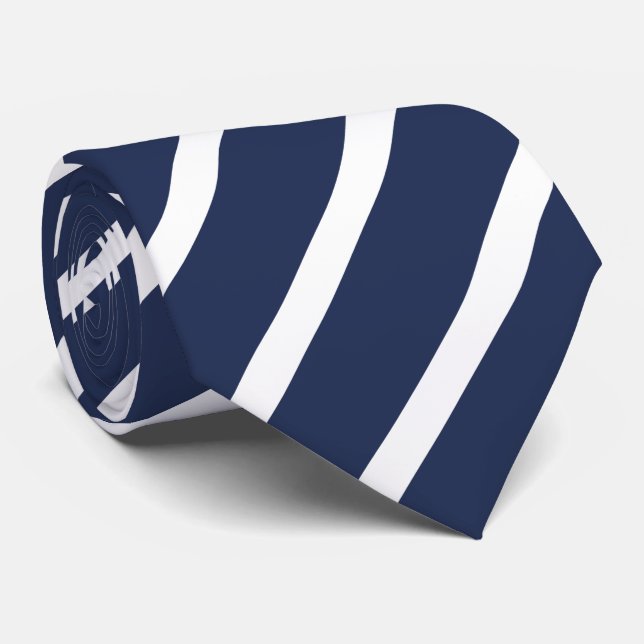 Kobaltblau gestreift Krawatte Tie (Rolled)