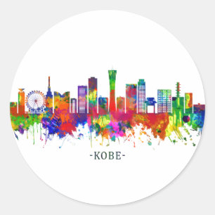 Kobe Japan Skyline Classic Round Sticker