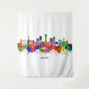Kobe Japan Skyline Tapestry