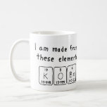Kobe periodic table name mug<br><div class="desc">Kobe spelled out as K O Be (Potassium Oxygen Beryllium) on a mug for the scientist in you.</div>