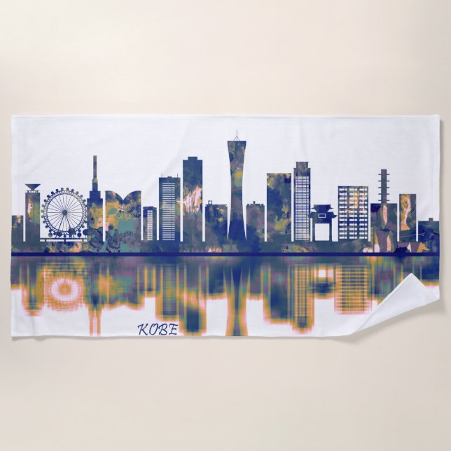 Kobe Skyline Beach Towel (Front)