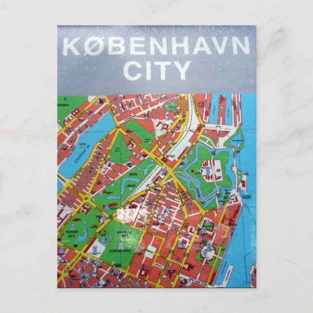 københavn city map postcard (Front)
