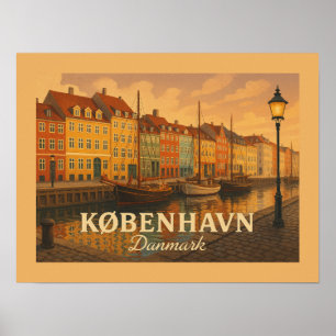 København Nyhavn Harbor Poster