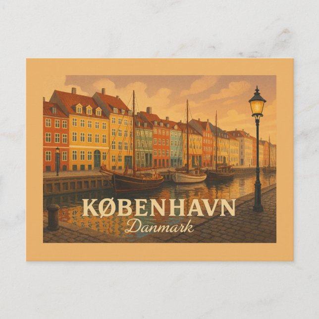 København Nyhavn Harbour Postcard (Front)