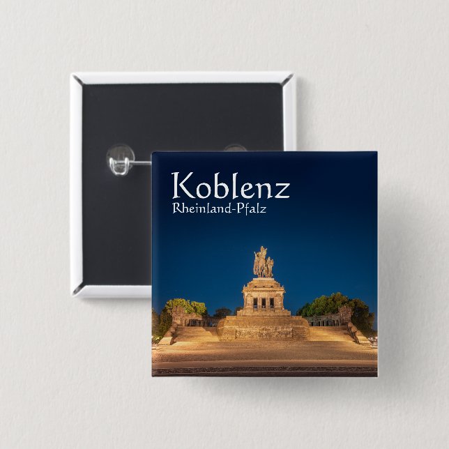 Koblenz Germany 2 Inch Square Button (Front & Back)