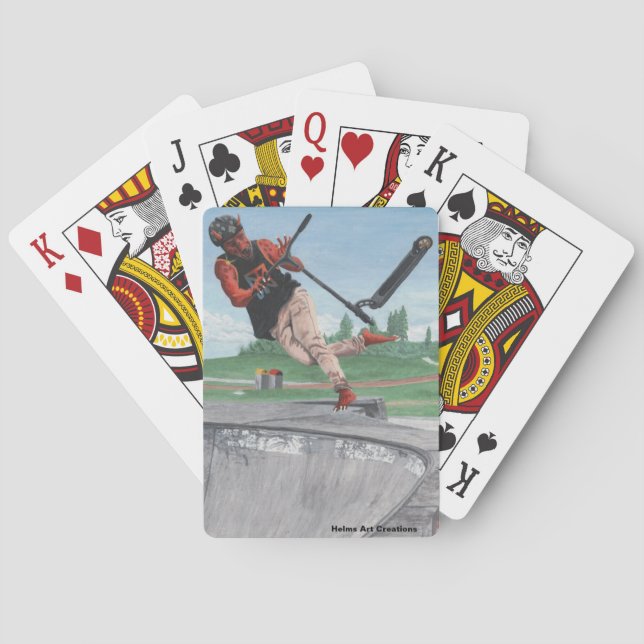 Kobold Kick Scooter Tricks Fantasy Playing Cards (Back)