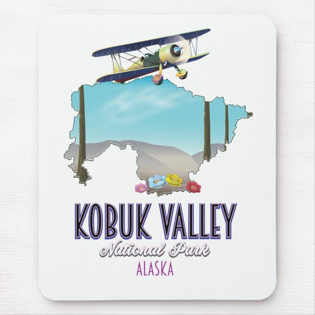 Kobuk Valley Alaska national park map Mouse Pad (Front)