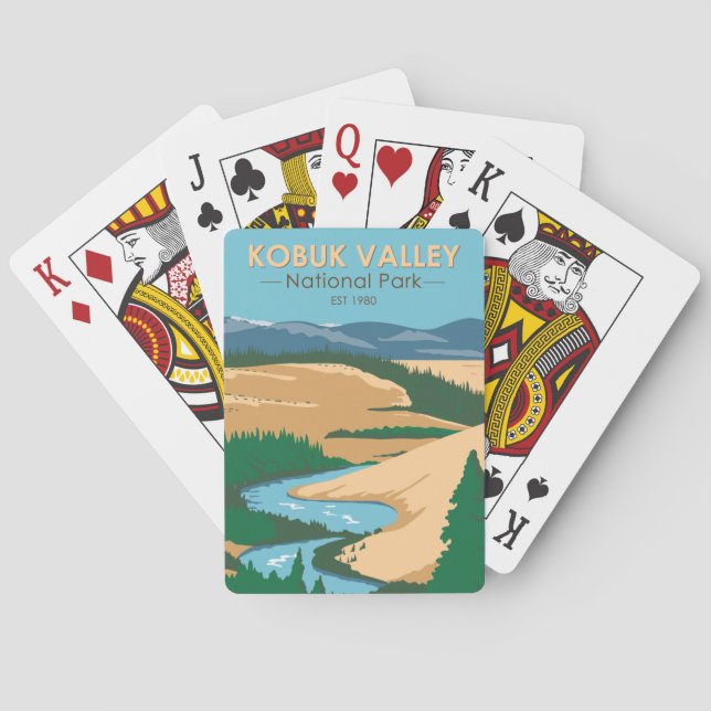 Kobuk Valley National Park Alaska Vintage  Playing Cards (Back)