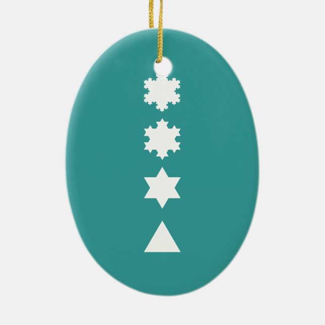 Koch Snowflakes Ceramic Ornament (Back)