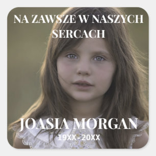 Kocham cię in Polish photo memorial Poland gift Square Sticker