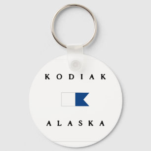Kodiak Alaska Alpha Dive Flag Keychain