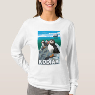 Kodiak, AlaskaPuffins and Alaskan Cruise Ship T-Shirt