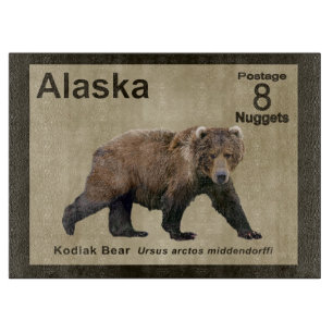 Kodiak Bear - Alaska Postage Cutting Board