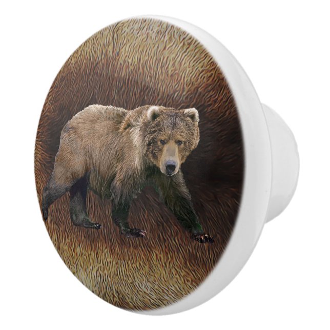 Kodiak Bear Ceramic Knob (Right)
